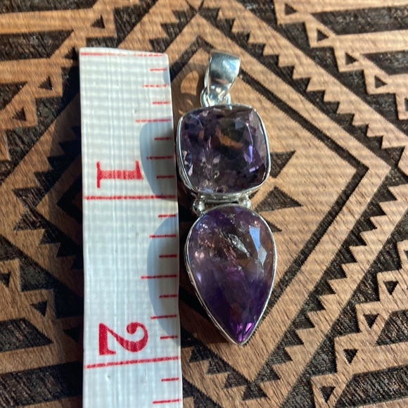 Ametrine & Amethyst 925 sterling silver pendant - Picture 9 of 10